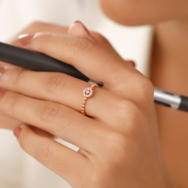 Glamour in Circles Rose Gold 18K Diamond Ring