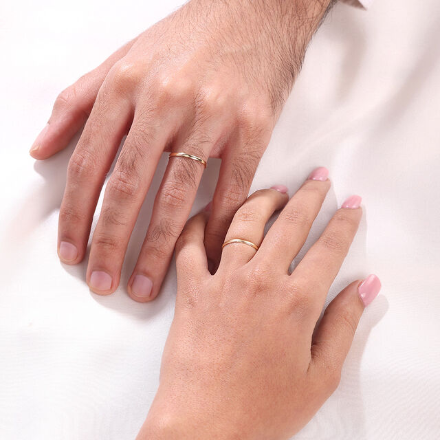 Vow of Love 18KT Gold Couple Ring -Single Piece 