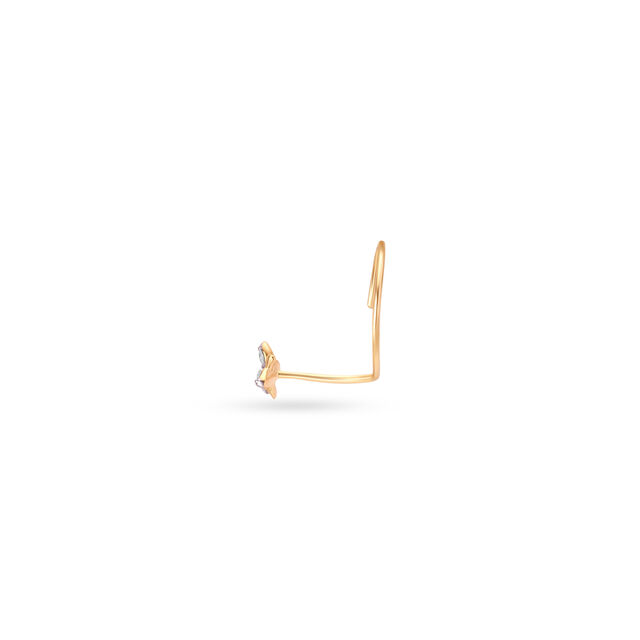 14KT Yellow Gold Gilded Blossoms Diamond Nose pin 4
