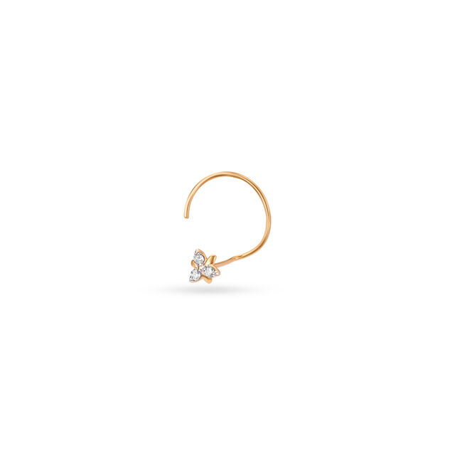 14KT Yellow Gold Gilded Blossoms Diamond Nose pin 5