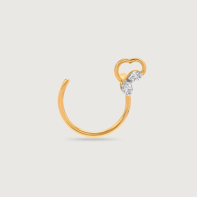 14KT Yellow Gold Diamond Nose Pin 
