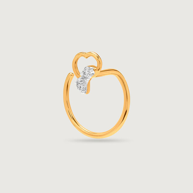 14KT Yellow Gold Diamond Nose Pin 2