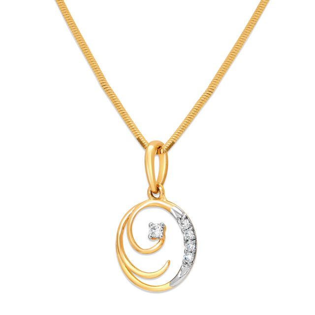 14KT Yellow Gold Glimmering Orbit Diamond Pendant 3