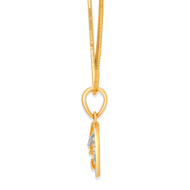 14KT Yellow Gold Glimmering Orbit Diamond Pendant 4