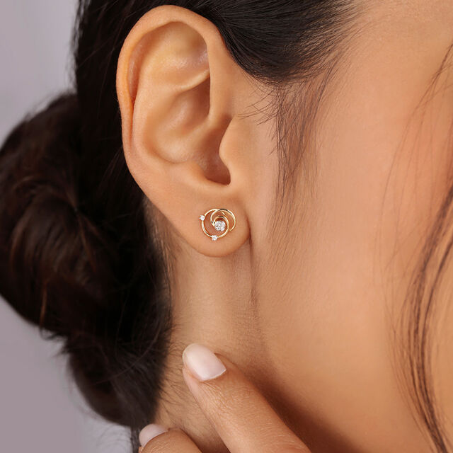 Whispers of the Cosmos 14KT Diamond Stud Earring 2