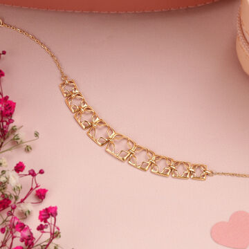 Contoured Hollow  Yellow Gold Bracelet