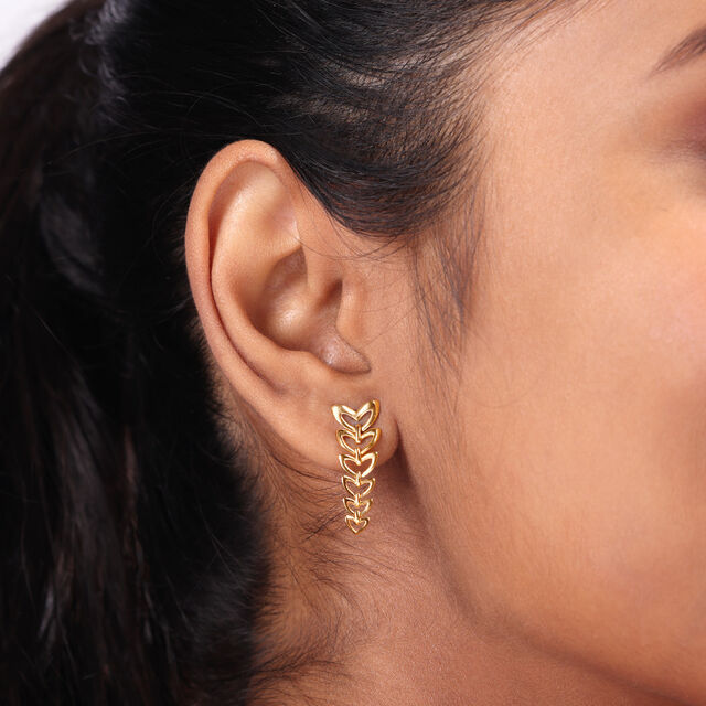 Cascade of Hearts 14KT Yellow Gold Drop Earrings 2