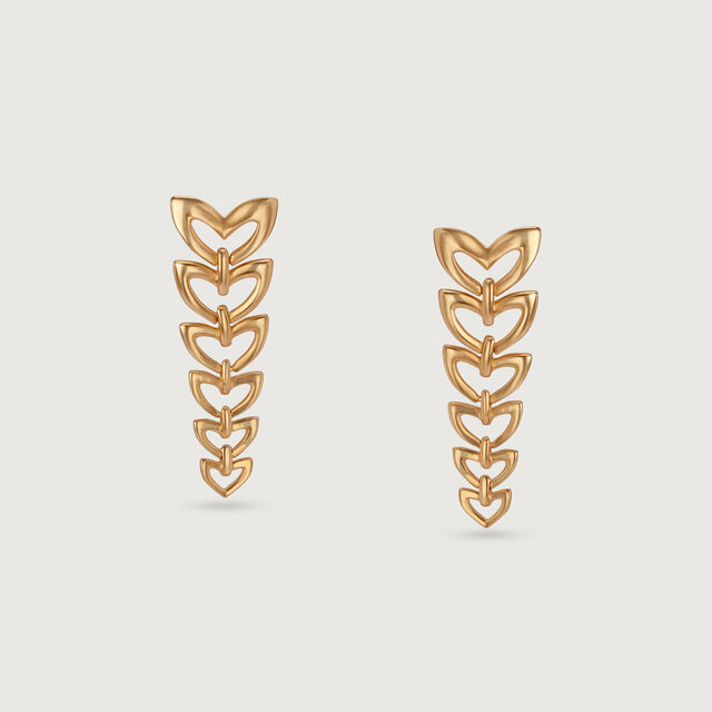 Cascade of Hearts 14KT Yellow Gold Drop Earrings 3