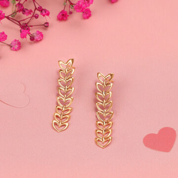 Ripples of Love  Yellow Gold Drop Earrings