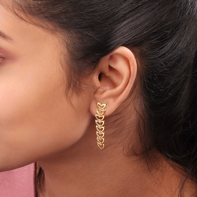 Ripples of Love  Yellow Gold Drop Earrings 2