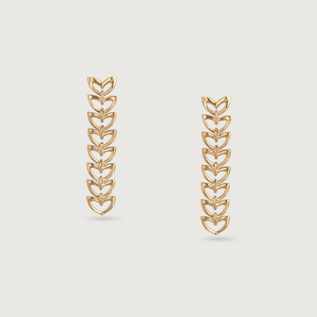 Ripples of Love  Yellow Gold Drop Earrings 4