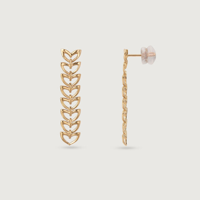 Ripples of Love  Yellow Gold Drop Earrings 5