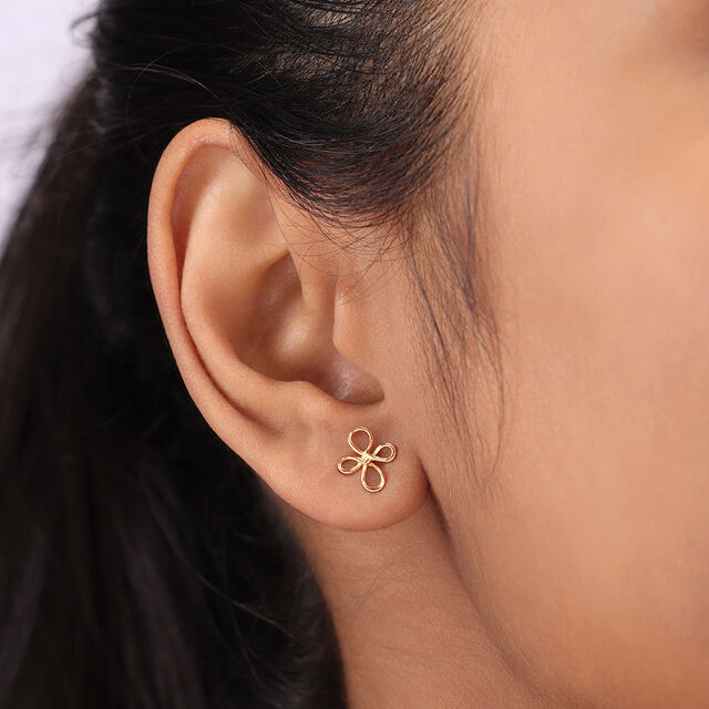 Eternal Blossom 14KT Yellow Gold Stud Earrings 2