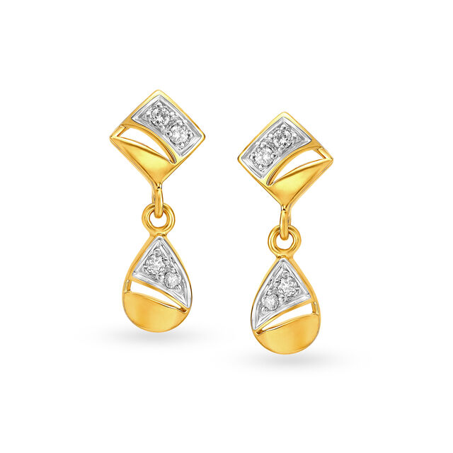 Immaculate 18 Karat Yellow Gold And Diamond Earrings,,hi-res 