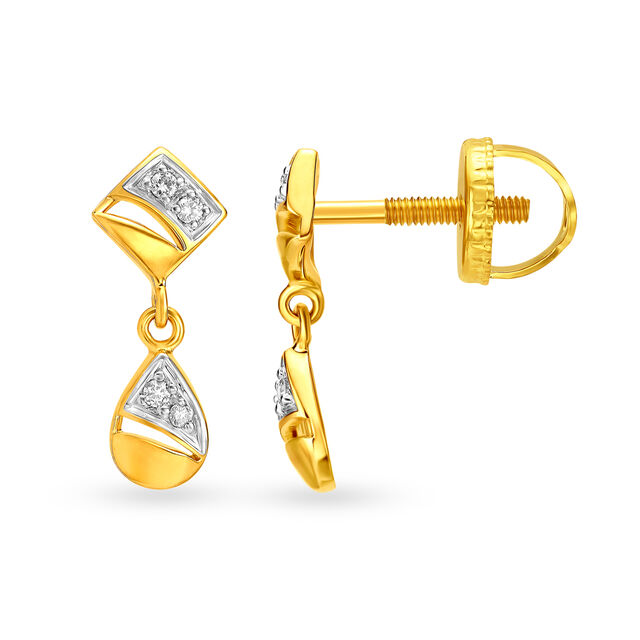 Immaculate 18 Karat Yellow Gold And Diamond Earrings,,hi-res 2