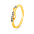 Dainty 18 Karat Gold And Diamond Finger Ring 