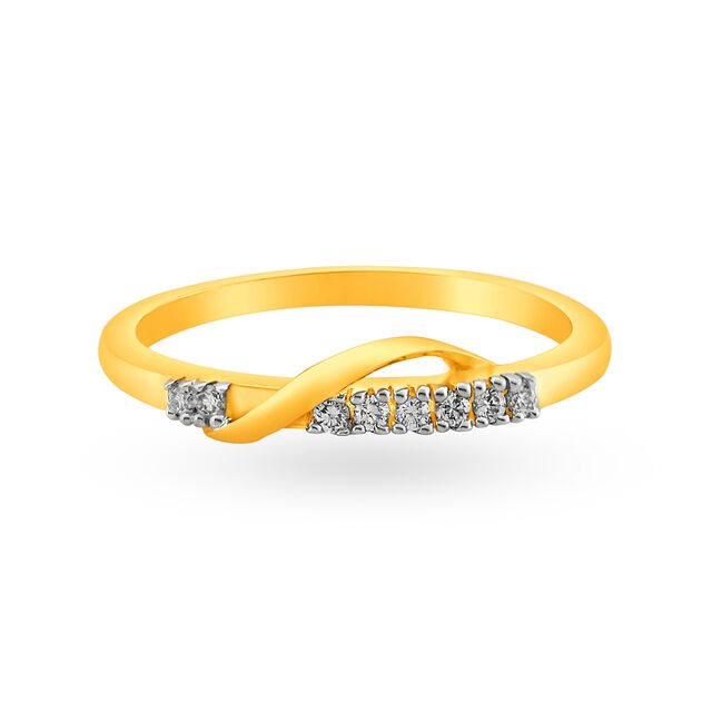 Dainty 18 Karat Gold And Diamond Finger Ring 2