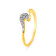 Glamorous 18 Karat Yellow Gold And Diamond Finger Ring 