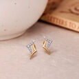 Striking Artistic Diamond Stud Earrings,,hi-res 