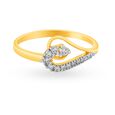 Romantic 18 Karat Yellow Gold And Diamond Heart Finger Ring 2