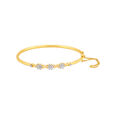 Floral Diamond Bangle With Coloured Stone,,hi-res 