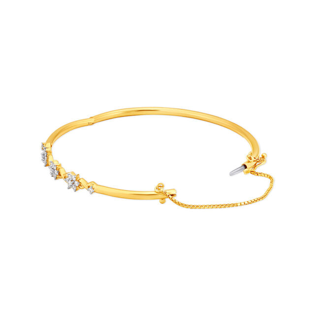 Floral Diamond Bangle With Coloured Stone,,hi-res 3