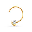 Flowerbud Gold and Diamond Nose Pin,,hi-res 2