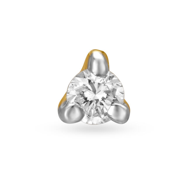 Chic Gold and Diamond Nose Pin,,hi-res 