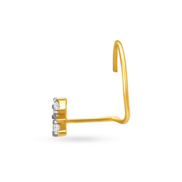 Stunning Three Stone Diamond Nose Pin 4