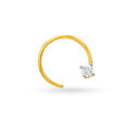 Elegant Gold and Diamond Nose Pin 