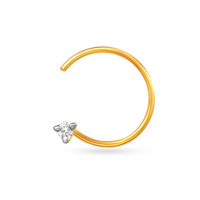 Dainty Petite Gold and Diamond Nose Pin