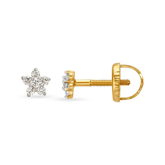 Floral Seven Stone Diamond Stud Earrings 2