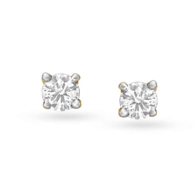 Petite Round Diamond Stud Earrings 