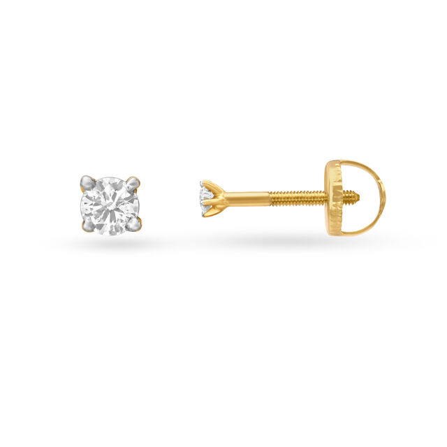Petite Round Diamond Stud Earrings 2