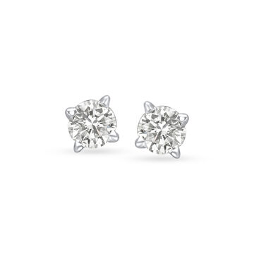 Flowerbud Diamond and White Gold Stud Earrings