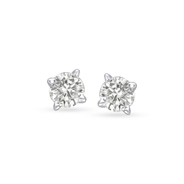 Flowerbud Diamond and White Gold Stud Earrings 