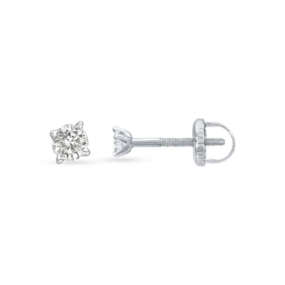 Diamonique stud earrings white gold deals
