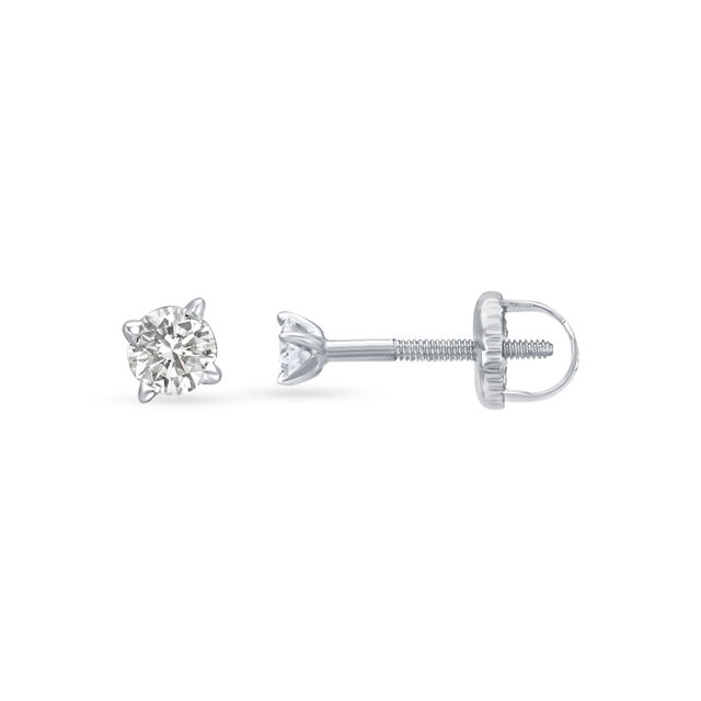 Flowerbud Diamond and White Gold Stud Earrings 2