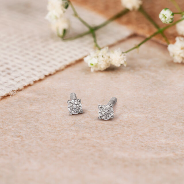 Subtle Diamond Single Stone Stud Earrings for Kids,,hi-res 