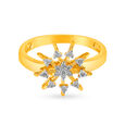 Radiant 18 Karat Yellow Gold Starburst Finger Ring 2