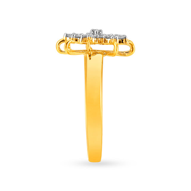 Radiant 18 Karat Yellow Gold Starburst Finger Ring 3