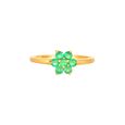 Beautiful 18 Karat Gold And Emerald Flower Ring,,hi-res 