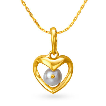 Pearl Encased in Heart Pendant