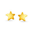 Endearing Yellow Gold Star Stud Earrings 