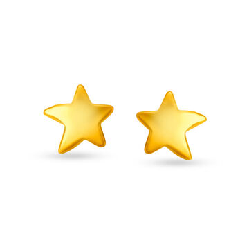 Endearing Yellow Gold Star Stud Earrings