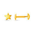 Endearing Yellow Gold Star Stud Earrings 2