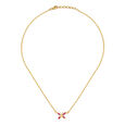 Beautiful Butterfly Gold and Ruby Necklace for Kids,,hi-res 
