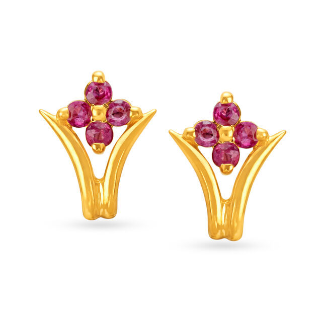 Sherry Ruby Stud Earrings