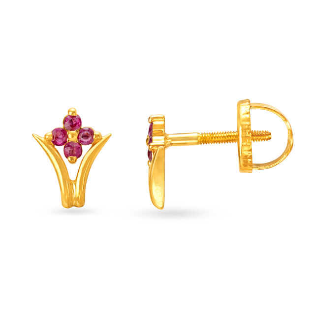 Sherry Ruby Stud Earrings