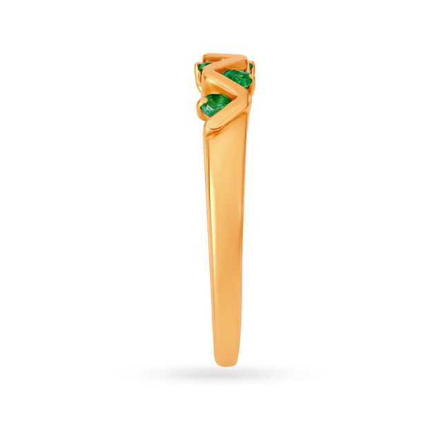 Ethereal Emerald Gold Finger Ring 3